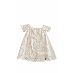 Lucca Couture White Off-The-Shoulder Crochet Mini Dress - Boho size S